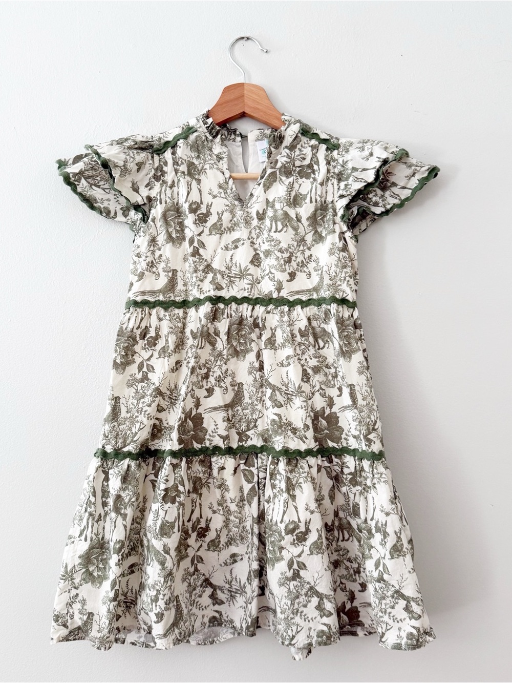 Shop The Mint Girls  Dress Ruffle Green Woodland Size Large.